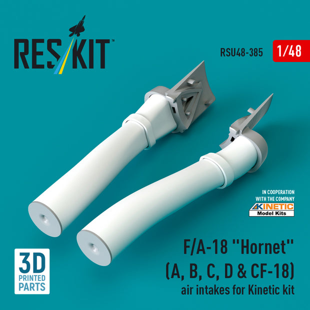 F/A-18 Hornet (A, B, C, D & CF-18) Air Intakes for Kinetic kit (3D Printed) Scale 1:48 ResKit RSU48-0385 for Aircraft Model Kit