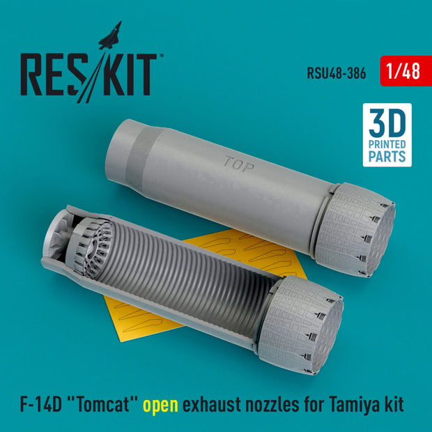 Grumman F-14D Tomcat open Exhaust Nozzles for Tamiya kit (3D Printed) Scale 1:48 ResKit RSU48-0386 for Aircraft Model Kit