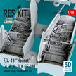 F/A-18 Hornet (A, B, C, D & CF-18) Wheel Bays for Kinetic kit (3D printed) Scale 1:48 ResKit RSU48-0388 for Aircraft Model Kit
