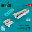 F/A-18 Hornet (A, B, C, D & CF-18) Wheel Bays for Kinetic kit (3D printed) Scale 1:48 ResKit RSU48-0388 for Aircraft Model Kit