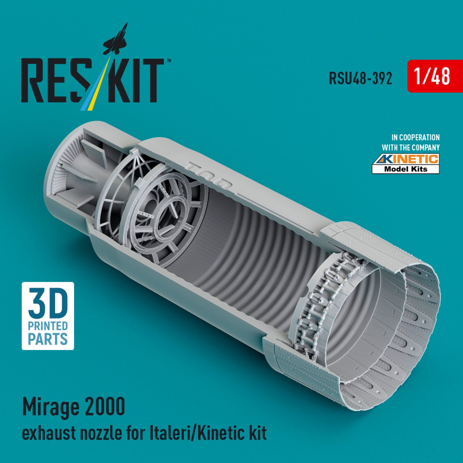 Dassault Mirage 2000 Exhaust Nozzle for Italeri/Kinetic kit (3D Printed) Scale 1:48 ResKit RSU48-0392 for Aircraft Model Kit