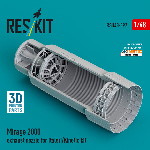 Dassault Mirage 2000 Exhaust Nozzle for Italeri/Kinetic kit (3D Printed) Scale 1:48 ResKit RSU48-0392 for Aircraft Model Kit