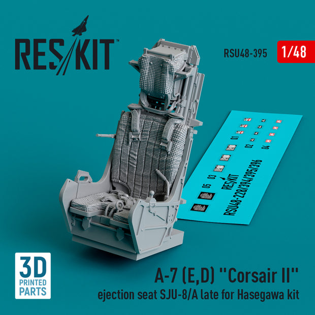 LTV A-7 (E,D) Corsair II Ejection Seat SJU-8/A late for Hasegawa kit (3D Printed) Scale 1:48 ResKit RSU48-0395 for Aircraft Model Kit