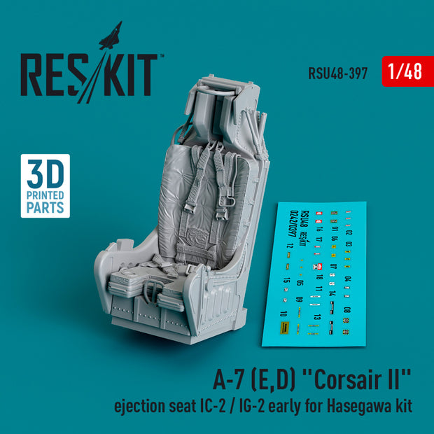 LTV A-7 (E,D) Corsair II Ejection Seat IC-2 / IG-2 early for Hasegawa kit (3D Printed) Scale 1:48 ResKit RSU48-0397 for Aircraft Model Kit
