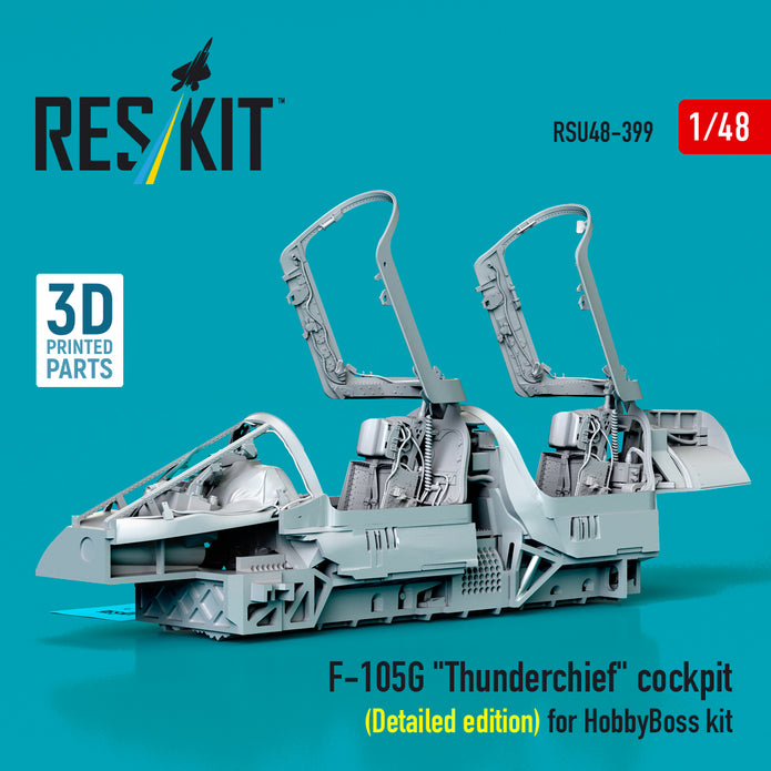 Republic F-105G Thunderchief Cockpit (Detailed edition) for HobbyBoss kit (3D Printed) Scale 1:48 ResKit RSU48-0399 for Aircraft Model Kit