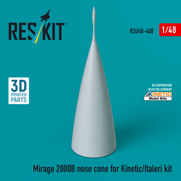 Mirage 2000B nose cone for Kinetic/Italeri kit (3D Printed) Scale 1:48 ResKit RSU48-0408