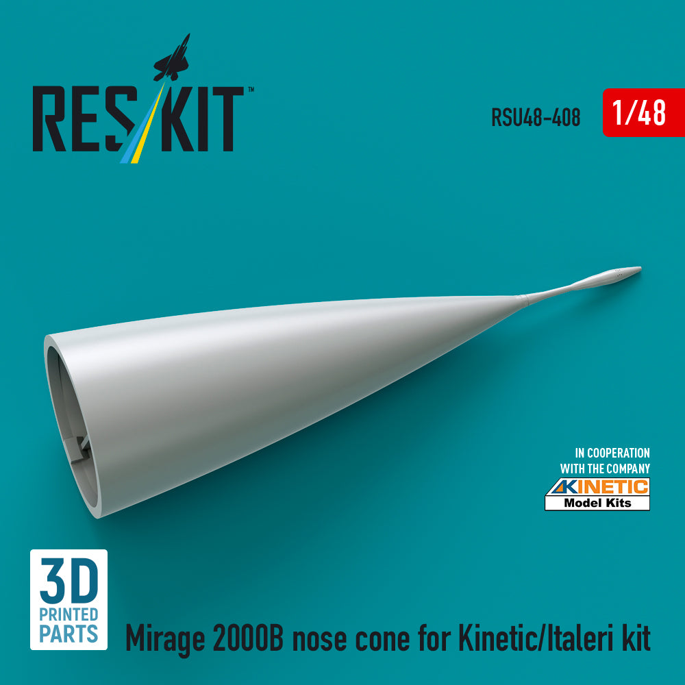 Mirage 2000B nose cone for Kinetic/Italeri kit (3D Printed) Scale 1:48 ResKit RSU48-0408