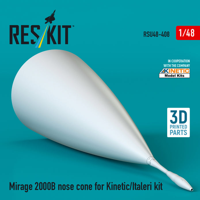 Mirage 2000B nose cone for Kinetic/Italeri kit (3D Printed) Scale 1:48 ResKit RSU48-0408