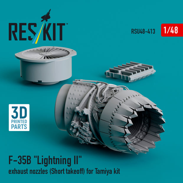 Lockheed Martin F-35B Lightning II Exhaust Nozzle (Short takeoff) for Tamiya kit (3D printed) Scale 1:48 ResKit RSU48-0413 for Aircraft Model Kit