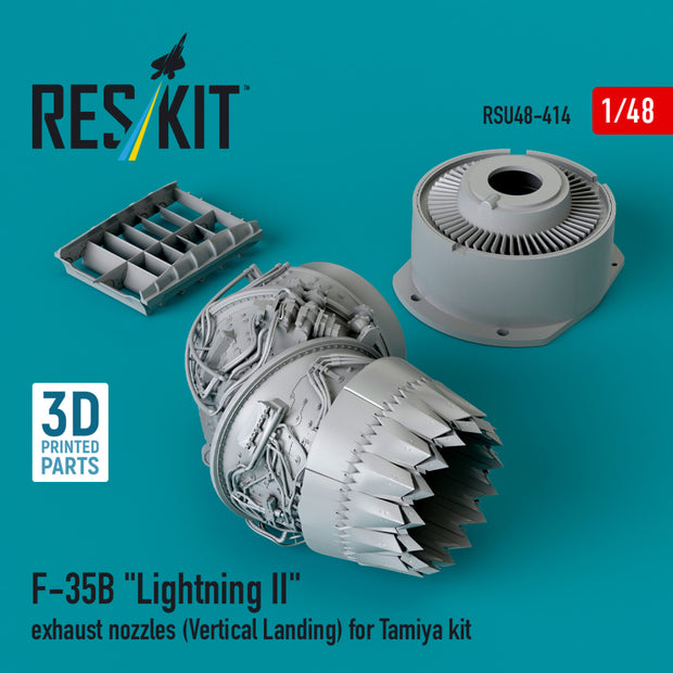Lockheed Martin F-35B Lightning II Exhaust Nozzles (Vertical Landing) for Tamiya kit (3D printed) Scale 1:48 ResKit RSU48-0414 for Aircraft Model Kit