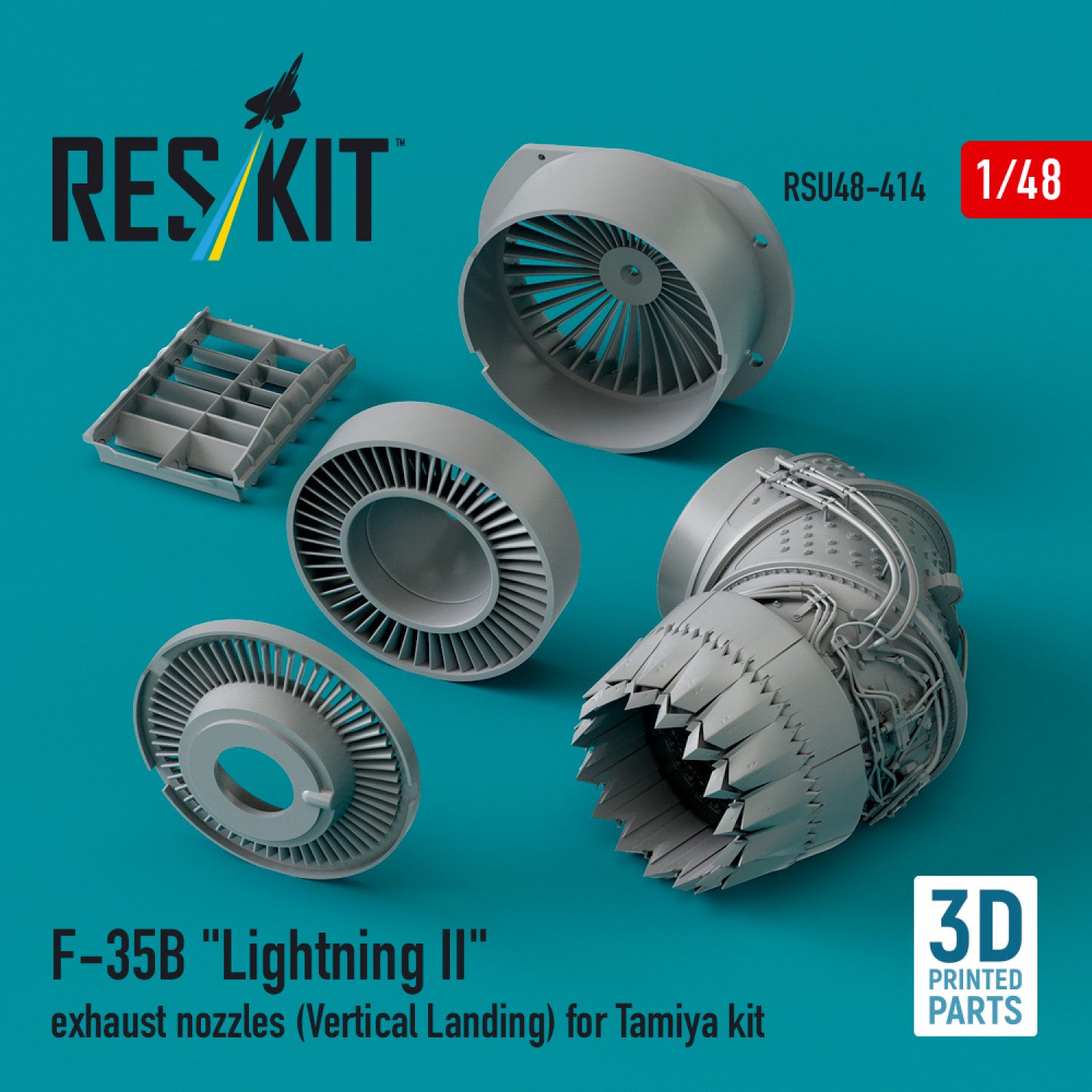 Lockheed Martin F-35B Lightning II Exhaust Nozzles (Vertical Landing) for Tamiya kit (3D printed) Scale 1:48 ResKit RSU48-0414 for Aircraft Model Kit
