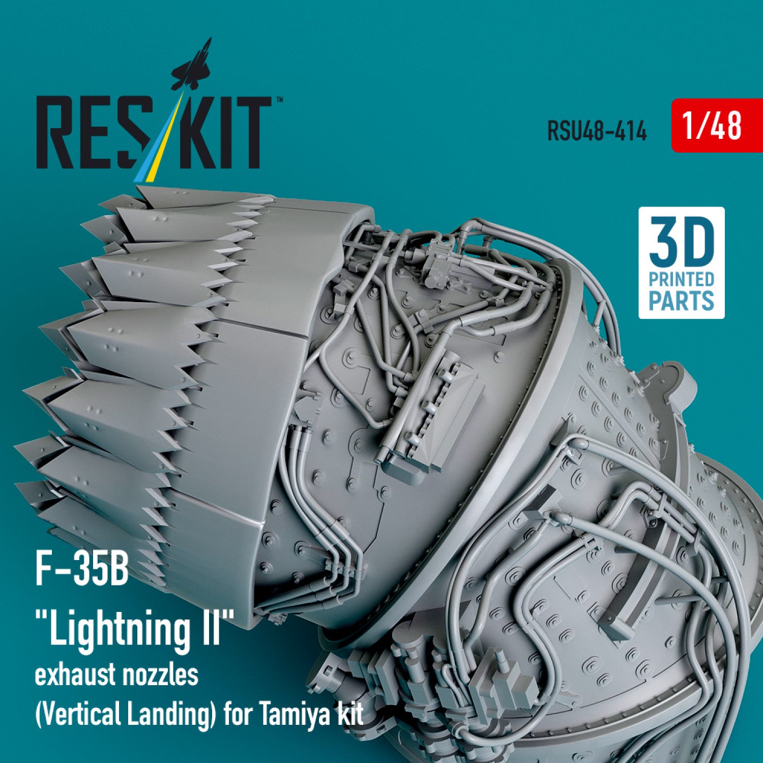 Lockheed Martin F-35B Lightning II Exhaust Nozzles (Vertical Landing) for Tamiya kit (3D printed) Scale 1:48 ResKit RSU48-0414 for Aircraft Model Kit