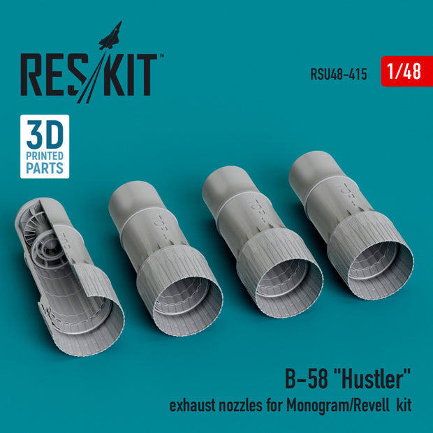 Convair B-58 Hustler Exhaust Nozzles for Monogram/Revell kit (3D Printed) Scale 1:48 ResKit RSU48-0415 for Aircraft Model Kit