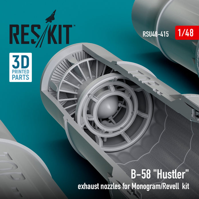 Convair B-58 Hustler Exhaust Nozzles for Monogram/Revell kit (3D Printed) Scale 1:48 ResKit RSU48-0415 for Aircraft Model Kit