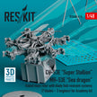 Sikorsky CH-53E Super Stallion, MH-53E Sea Dragon folded Main Rotor with blade fold restraint systems (7 blades - 3 Engines) for Academy kit (3D printed) Scale 1:48 ResKit RSU48-0416 for Helicopters Model Kit
