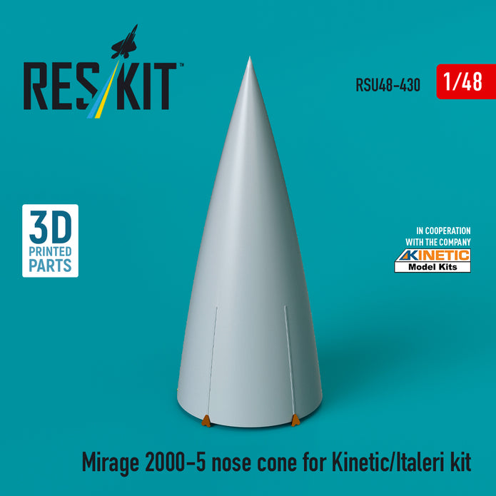 Mirage 2000-5 nose cone for Kinetic/Italeri kit (3D Printed) Scale 1:48 ResKit RSU48-0430