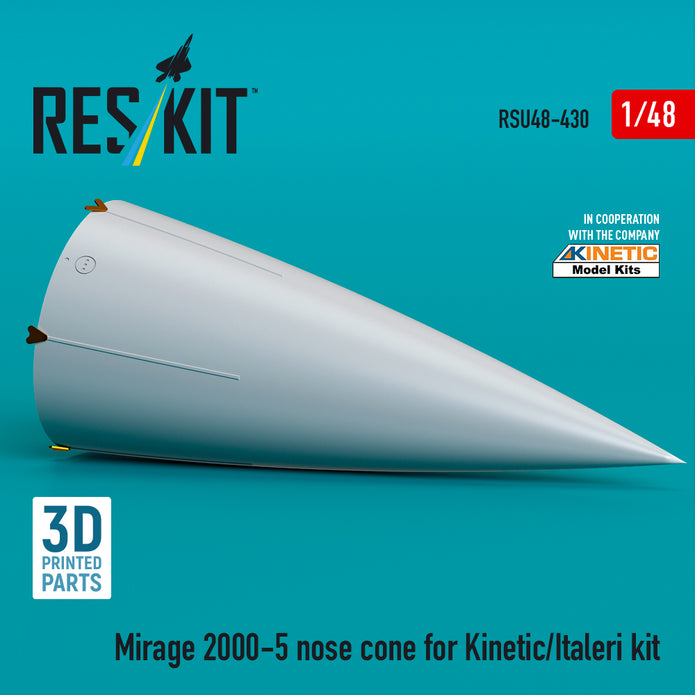 Mirage 2000-5 nose cone for Kinetic/Italeri kit (3D Printed) Scale 1:48 ResKit RSU48-0430