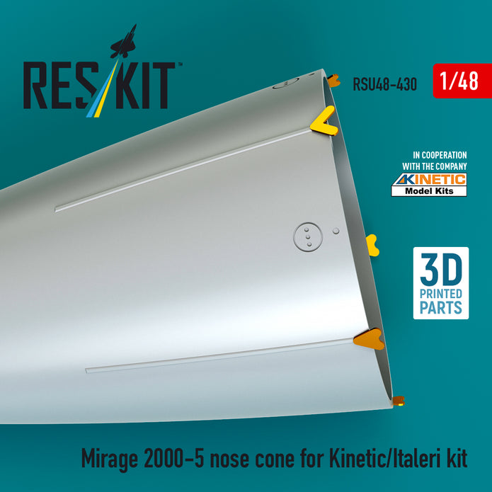 Mirage 2000-5 nose cone for Kinetic/Italeri kit (3D Printed) Scale 1:48 ResKit RSU48-0430