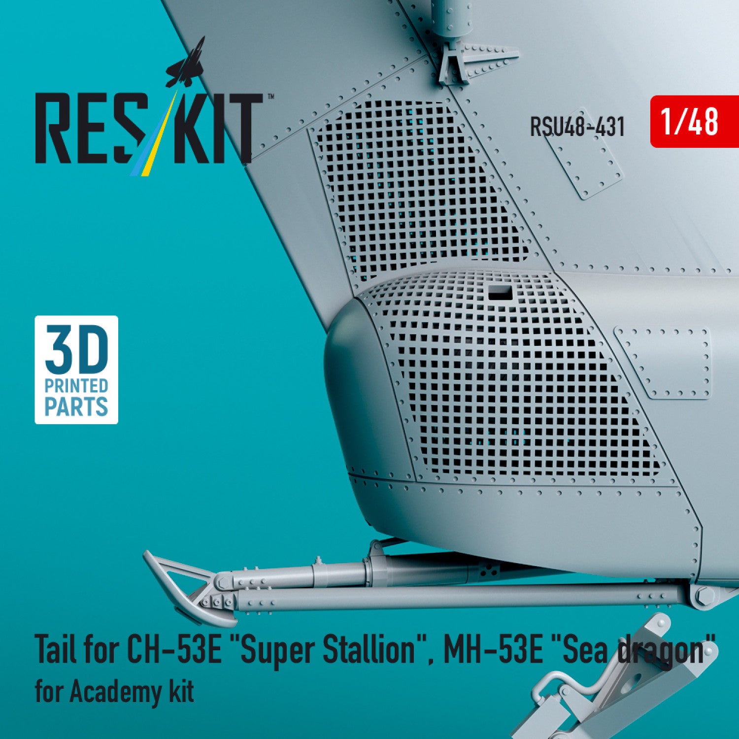 Tail for Sikorsky CH-53E Super Stallion, MH-53E Sea Dragon for Academy kit (3D printed) Scale 1:48 ResKit RSU48-0431