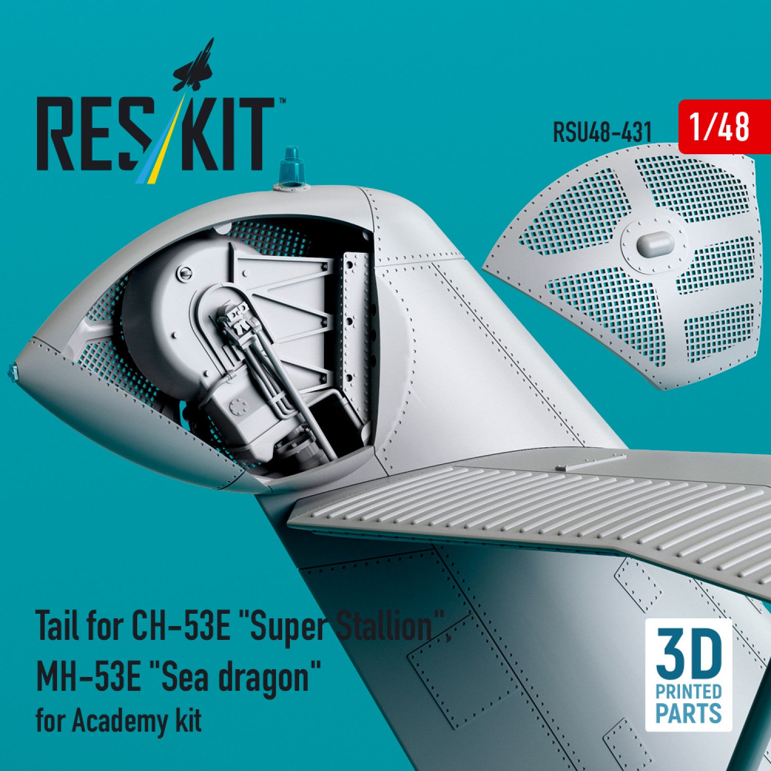 Tail for Sikorsky CH-53E Super Stallion, MH-53E Sea Dragon for Academy kit (3D printed) Scale 1:48 ResKit RSU48-0431