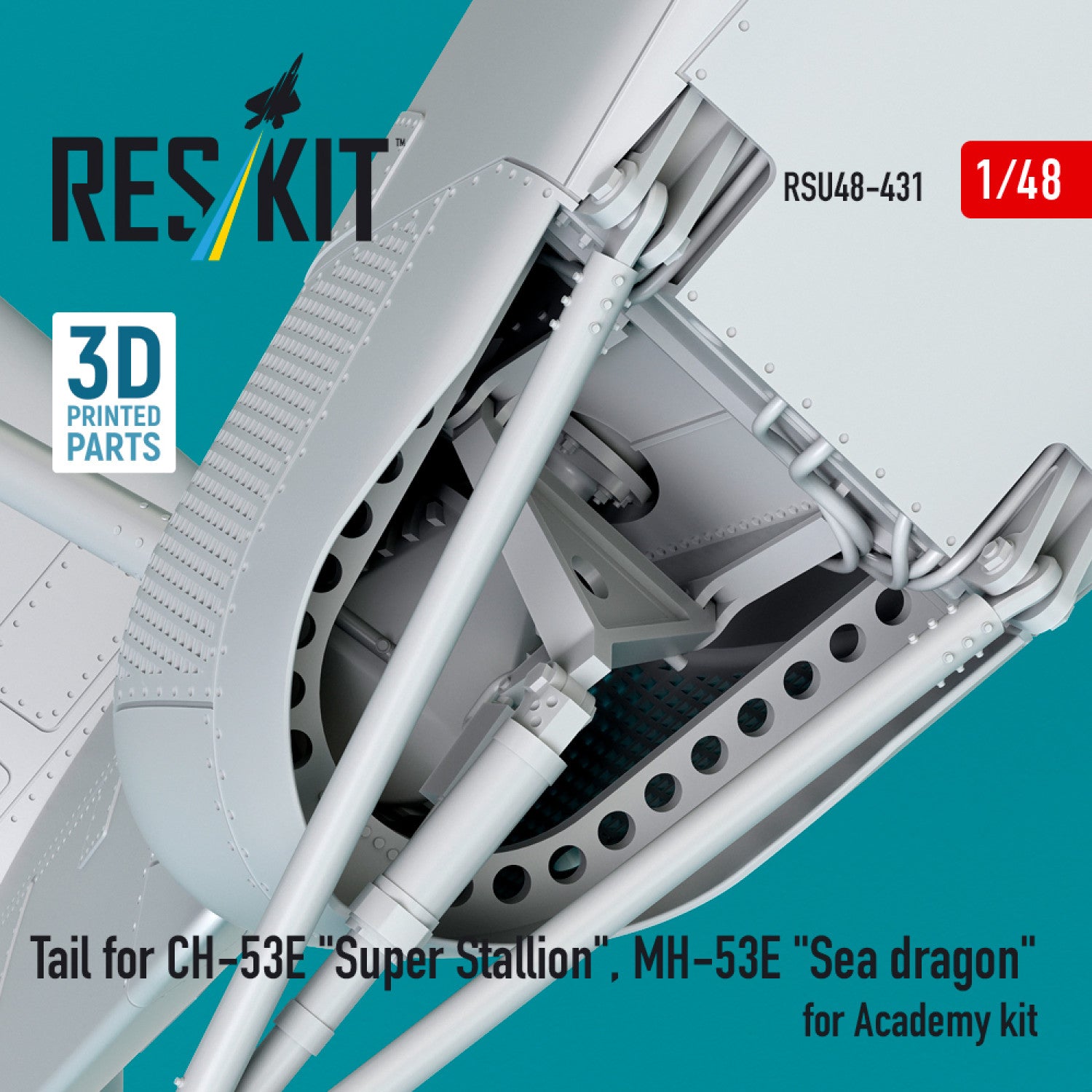 Tail for Sikorsky CH-53E Super Stallion, MH-53E Sea Dragon for Academy kit (3D printed) Scale 1:48 ResKit RSU48-0431