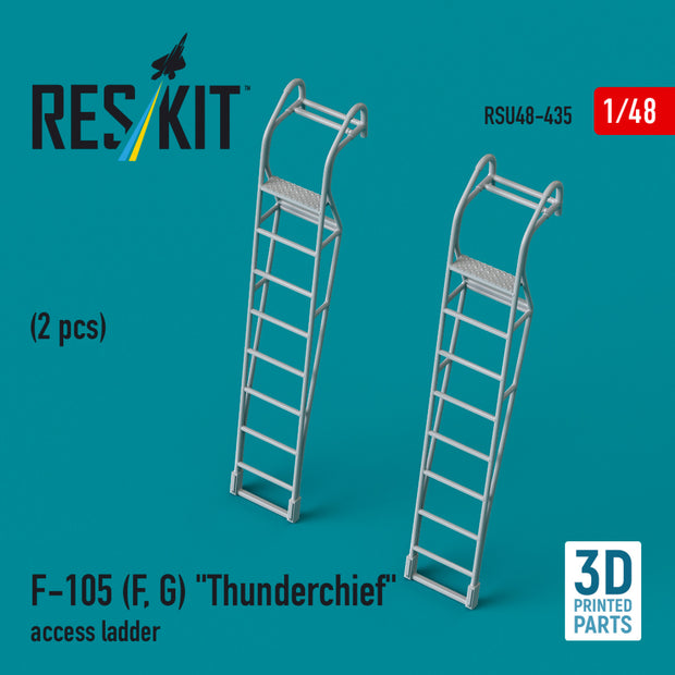 Republic F-105 (F, G) Thunderchief Access Ladders (2 pcs) (3D Printed) Scale 1:48 ResKit RSU48-0435 for Aircraft Model Kit