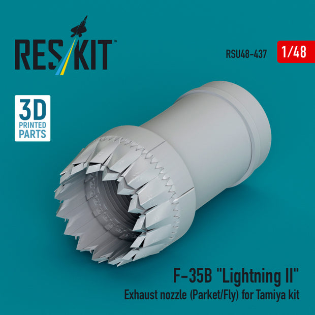 Lockheed Martin F-35B Lightning II Exhaust Nozzle (Parked/Fly) for Tamiya kit (3D printed) Scale 1:48 ResKit RSU48-0437 for Aircraft Model Kit