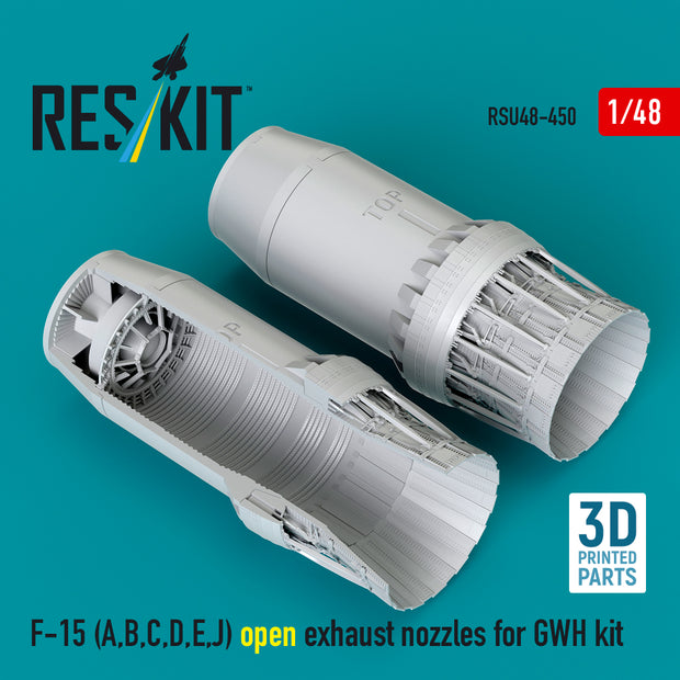 F-15 (A, B, C, D, E, J) open exhaust nozzles for GWH kit (3D Printed) Scale 1:48 ResKit RSU48-0450