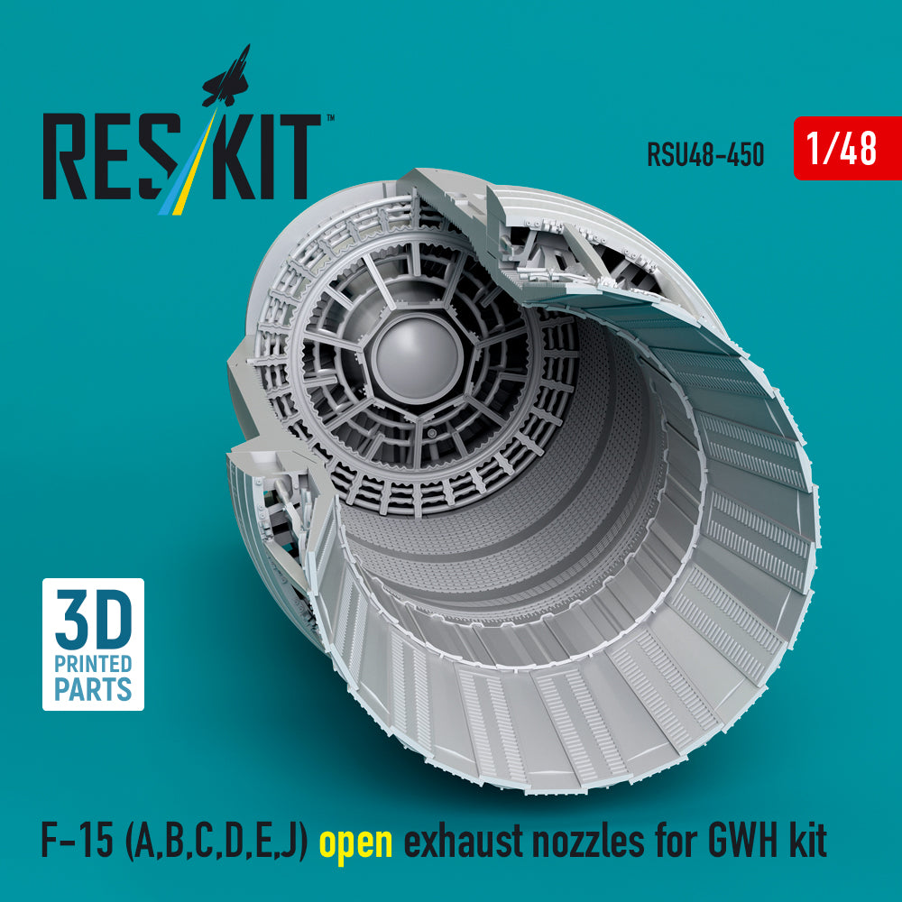 F-15 (A, B, C, D, E, J) open exhaust nozzles for GWH kit (3D Printed) Scale 1:48 ResKit RSU48-0450