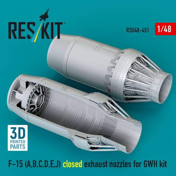 F-15 (A, B, C, D, E, J) closed exhaust nozzles for GWH kit (3D Printed) Scale 1:48 ResKit RSU48-0451