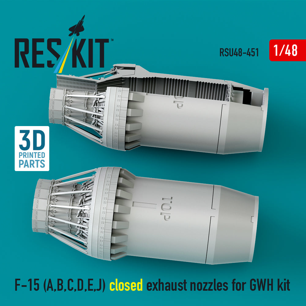 F-15 (A, B, C, D, E, J) closed exhaust nozzles for GWH kit (3D Printed) Scale 1:48 ResKit RSU48-0451