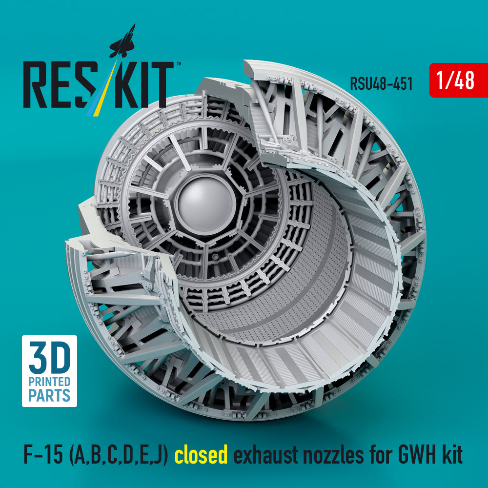 F-15 (A, B, C, D, E, J) closed exhaust nozzles for GWH kit (3D Printed) Scale 1:48 ResKit RSU48-0451
