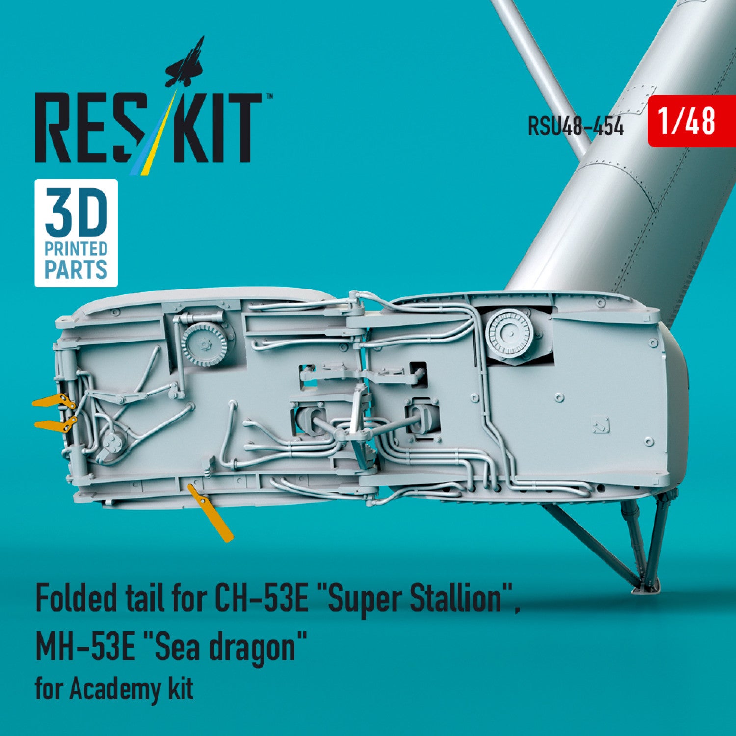 Folded Tail for Sikorsky CH-53E Super Stallion, MH-53E Sea Dragon for Academy kit (3D printed) Scale 1:48 ResKit RSU48-0454