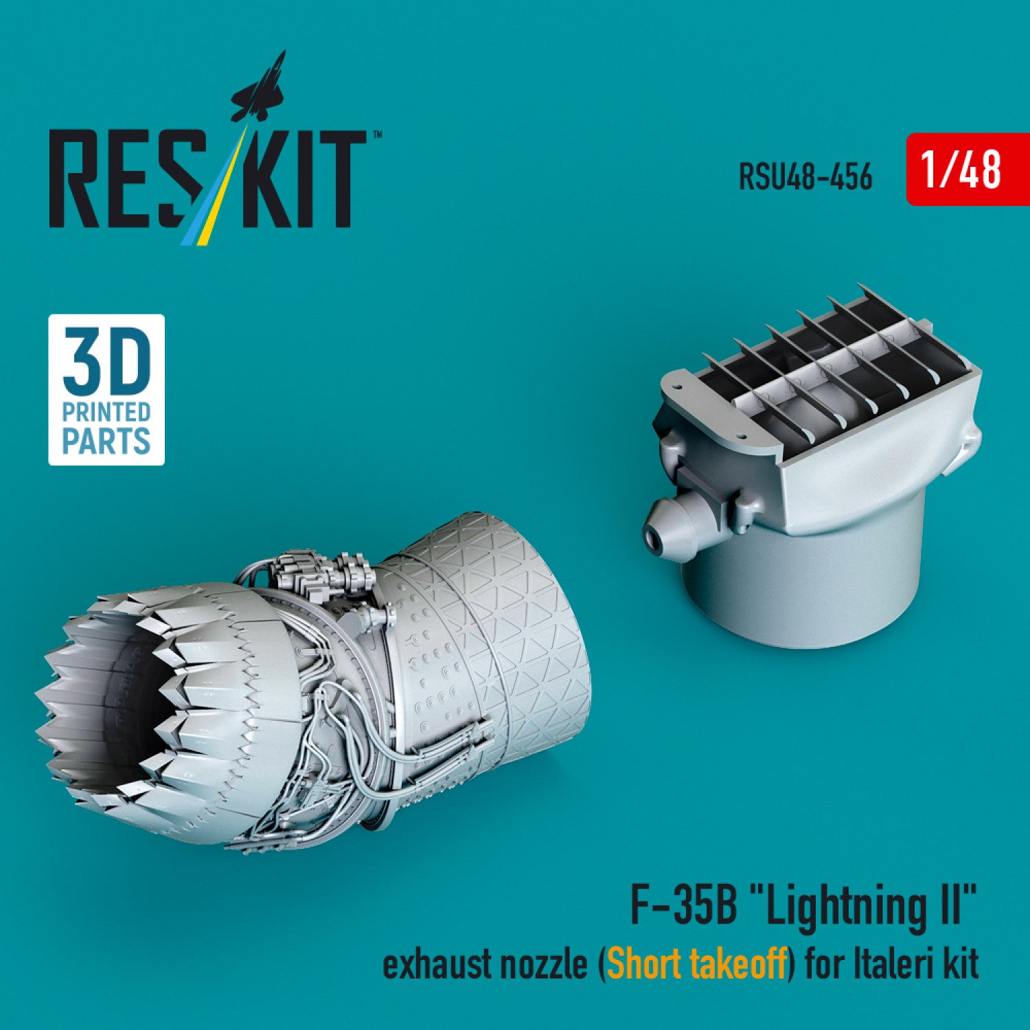 Lockheed Martin F-35B Lightning II Exhaust Nozzle (Short takeoff) for Italeri kit (3D printed) Scale 1:48 ResKit RSU48-0456 for Aircraft Model Kit