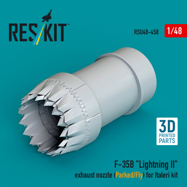 Lockheed Martin F-35B Lightning II Exhaust Nozzle (Parked/Fly) for Italeri kit (3D printed) Scale 1:48 ResKit RSU48-0458 for Aircraft Model Kit