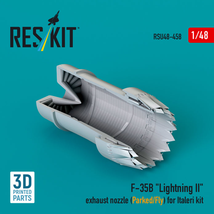 Lockheed Martin F-35B Lightning II Exhaust Nozzle (Parked/Fly) for Italeri kit (3D printed) Scale 1:48 ResKit RSU48-0458 for Aircraft Model Kit