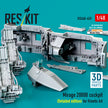 Dassault Mirage 2000B Cockpit (Detailed edition) for Kinetic kit (3D Printed) Scale 1:48 ResKit RSU48-0459 for Aircraft Model Kit