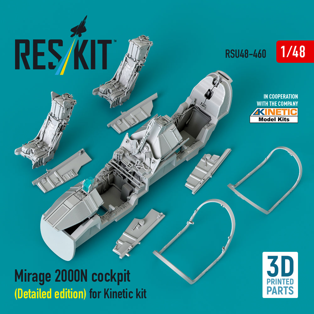 Mirage 2000N cockpit (Detailed edition) for Kinetic kit (3D Printed) Scale 1:48 ResKit RSU48-0460