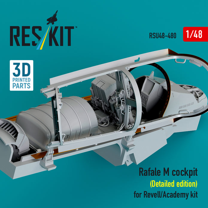 Dassault Rafale M Cockpit (Detailed edition) for Revell/Academy kit (3D Printed) Scale 1:48 ResKit RSU48-0480 for Aircraft Model Kit