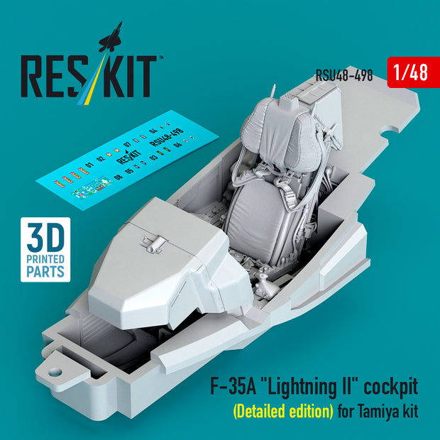F-35A Lightning II cockpit (Detailed edition) for Tamiya kit (3D Printed) Scale 1:48 ResKit RSU48-0498