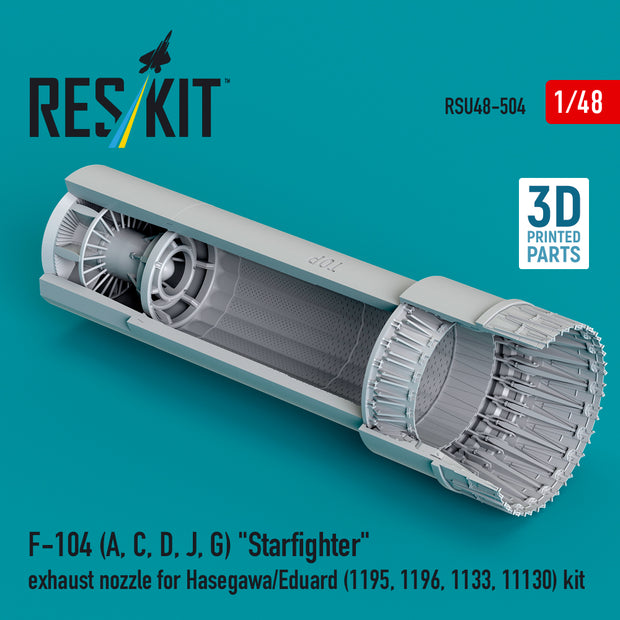 F-104 (A, C, D, J, G) Starfighter exhaust nozzle for Hasegawa/Eduard (1195, 1196, 1133, 11130) kit (3D Printed) Scale 1:48 ResKit RSU48-0504