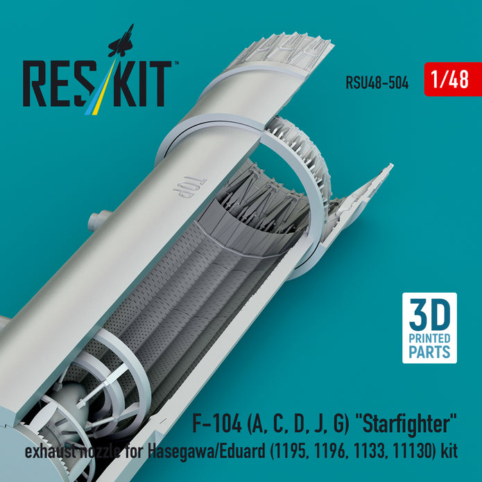 F-104 (A, C, D, J, G) Starfighter exhaust nozzle for Hasegawa/Eduard (1195, 1196, 1133, 11130) kit (3D Printed) Scale 1:48 ResKit RSU48-0504