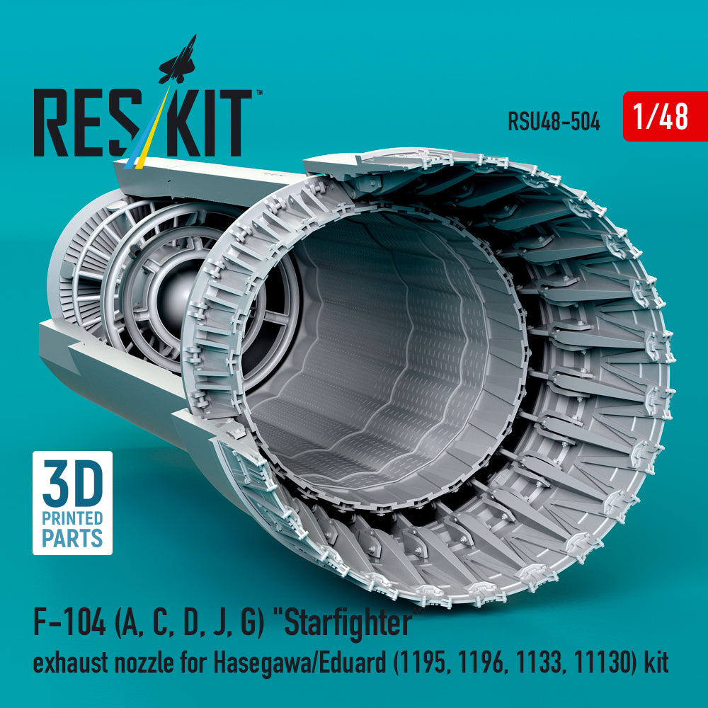 F-104 (A, C, D, J, G) Starfighter exhaust nozzle for Hasegawa/Eduard (1195, 1196, 1133, 11130) kit (3D Printed) Scale 1:48 ResKit RSU48-0504