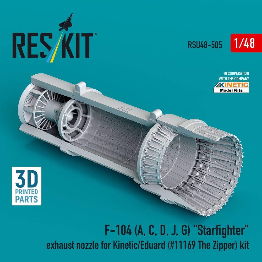 F-104 (A, C, D, J, G) Starfighter exhaust nozzle for Kinetic/Eduard (#11169 The Zipper) kit (3D Printed) Scale 1:48 ResKit RSU48-0505
