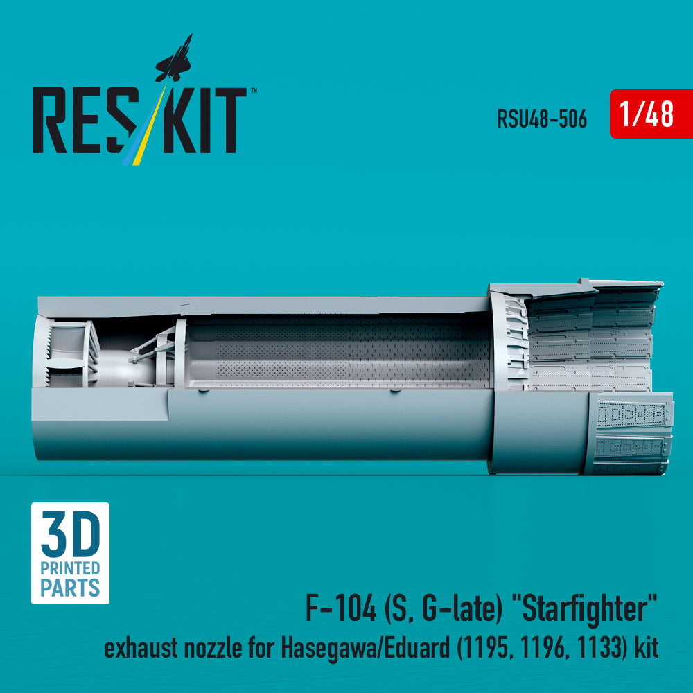 F-104 (S, G-late) Starfighter exhaust nozzle for Hasegawa/Eduard (1195, 1196, 1133) kit (3D Printed) Scale 1:48 ResKit RSU48-0506