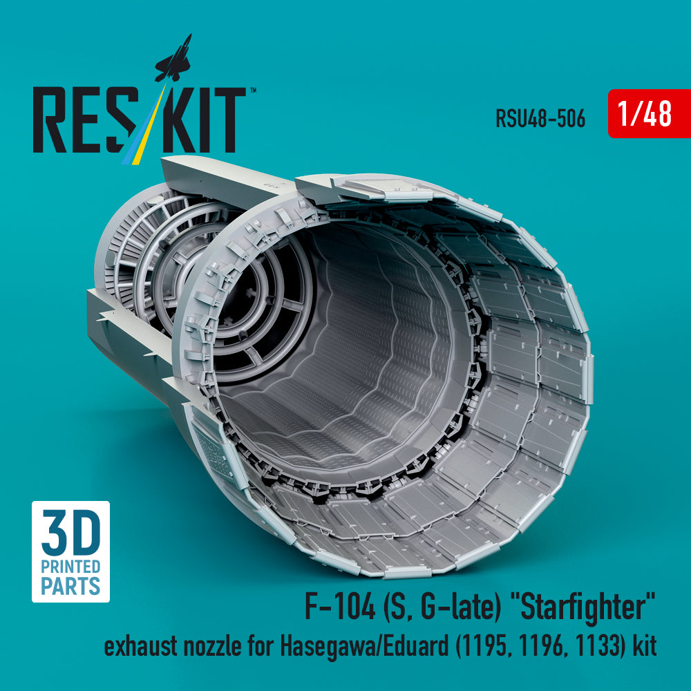 F-104 (S, G-late) Starfighter exhaust nozzle for Hasegawa/Eduard (1195, 1196, 1133) kit (3D Printed) Scale 1:48 ResKit RSU48-0506