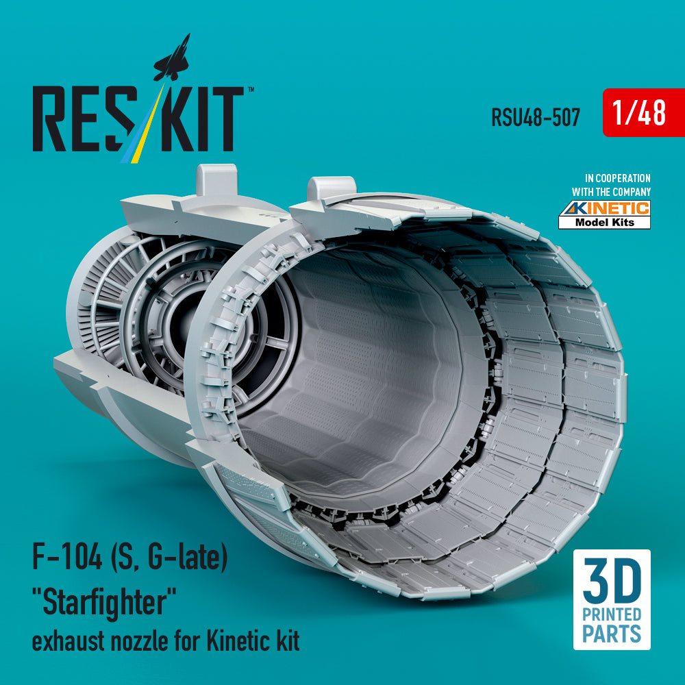 F-104 (S, G-late) Starfighter exhaust nozzle for Kinetic kit (3D Printed) Scale 1:48 ResKit RSU48-0507