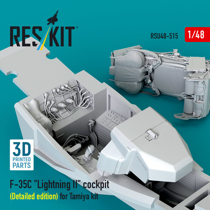 F-35C Lightning II cockpit (Detailed edition) for Tamiya kit (3D Printed) Scale 1:48 ResKit RSU48-0515