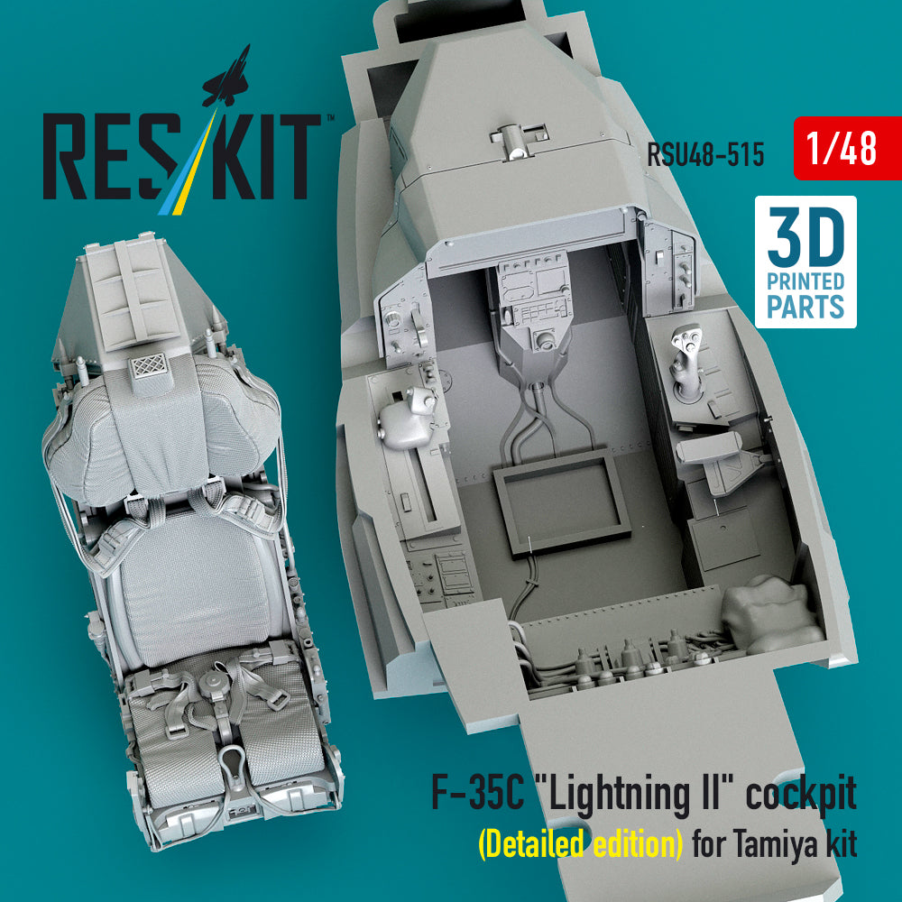 F-35C Lightning II cockpit (Detailed edition) for Tamiya kit (3D Printed) Scale 1:48 ResKit RSU48-0515