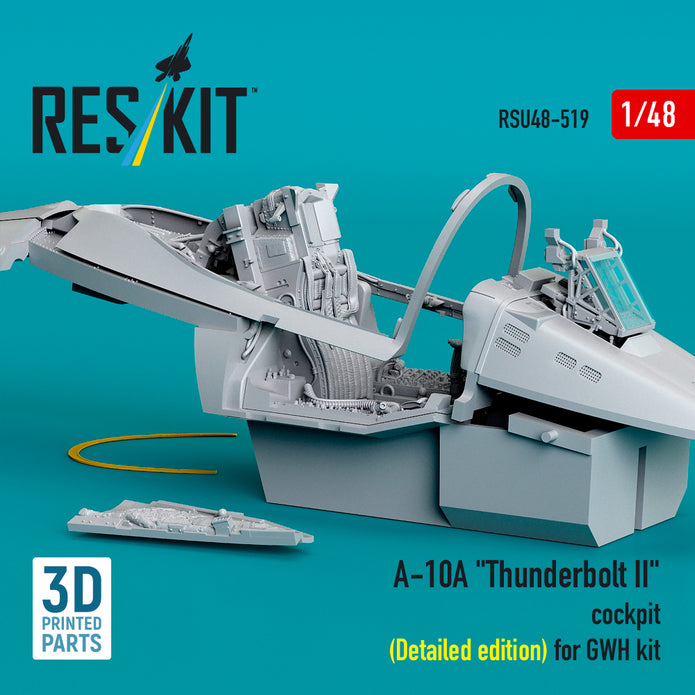 A-10A Thunderbolt II cockpit (Detailed edition) for GWH kit (3D Printed) Scale 1:48 ResKit RSU48-0519